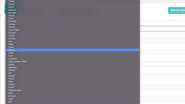 Country selection when adding a new translation — step 3