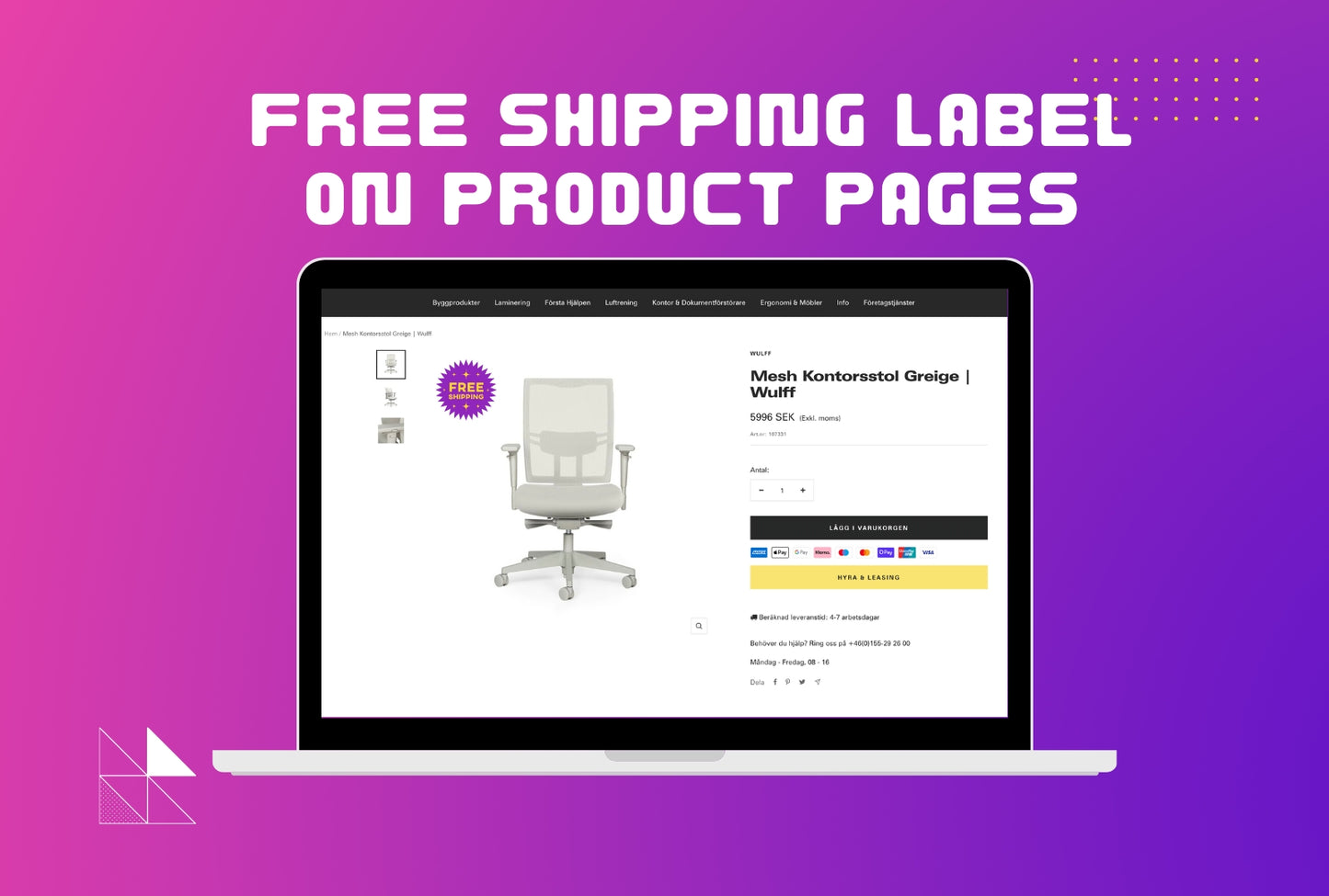 Add a Free Shipping Label On Product Pages