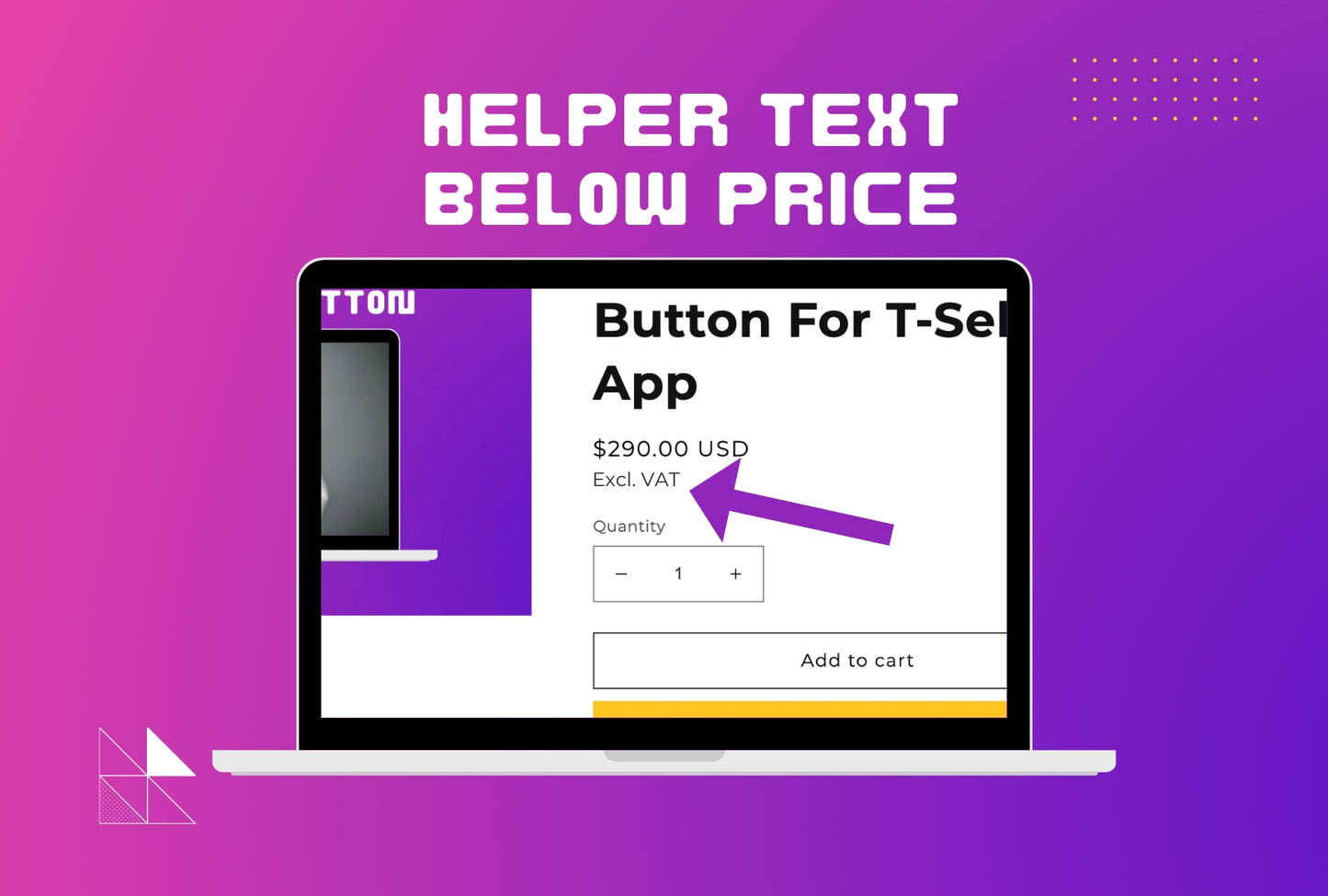 T-Selector Helper Text Below Price